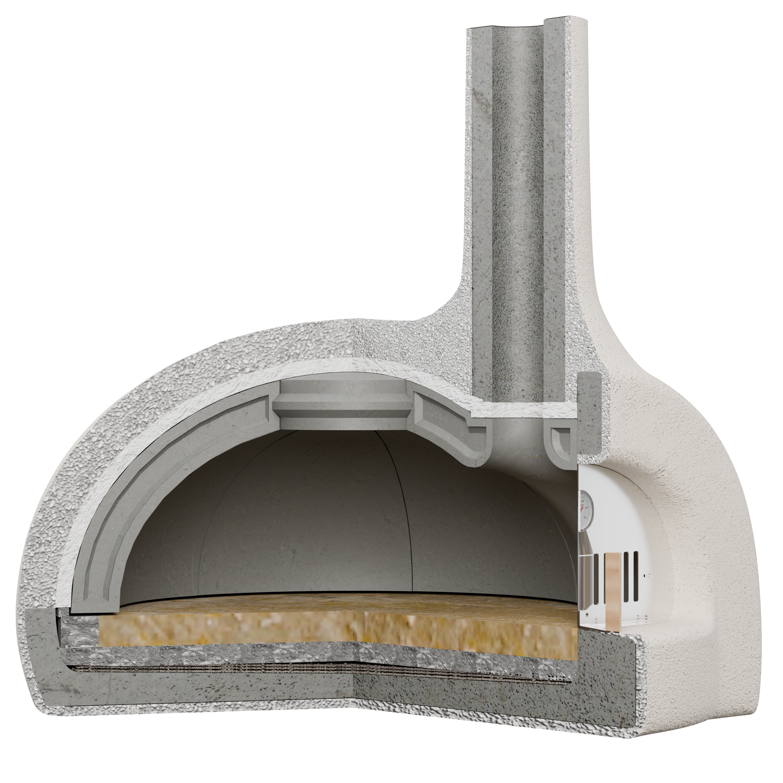 Cutaway view of the Pizza Oven Club ready-made wood-fired pizza oven