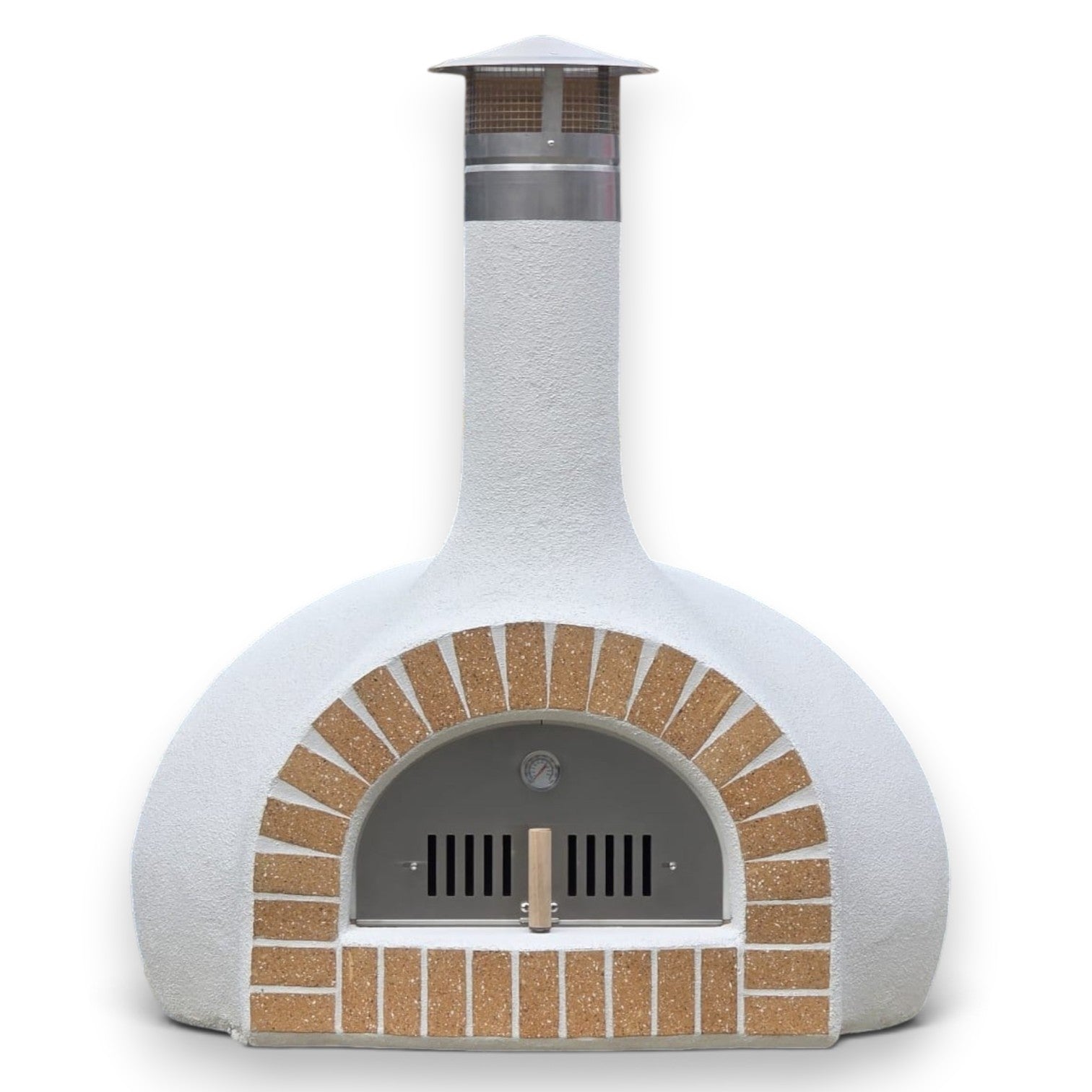 Ready-made Pizza Oven Club wood-fired oven with a brick-finished entrance