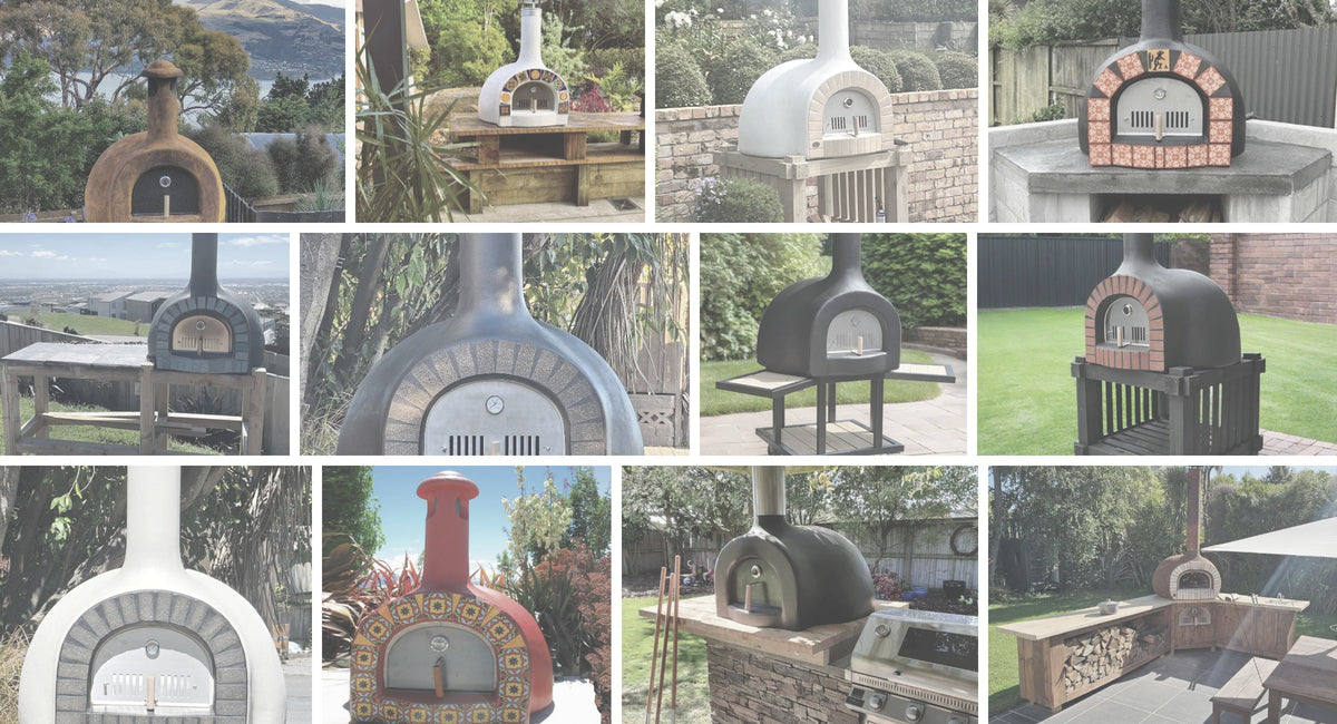 Collage of real Kiwi Pizza Oven customer installations in New Zealand.